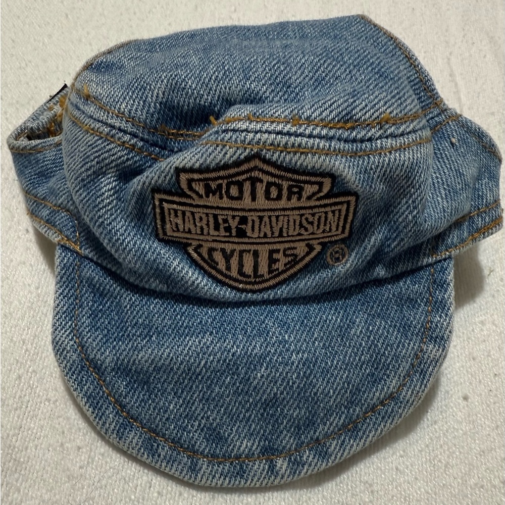 (NEW) Harley-Davidson Blue Denim Cap for dog.
